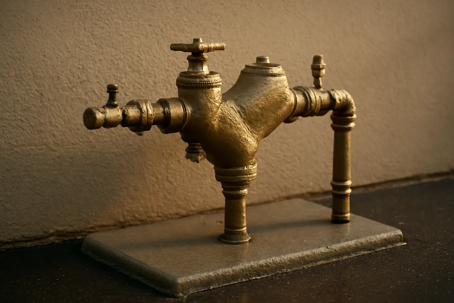 Brass backflow assembly a tester would field check at dawn